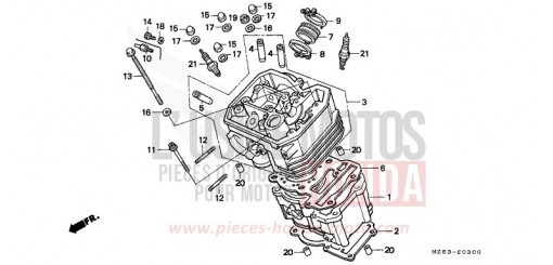 CYLINDER/CYLINDER HEAD (FRONT) NTV650V de 1997